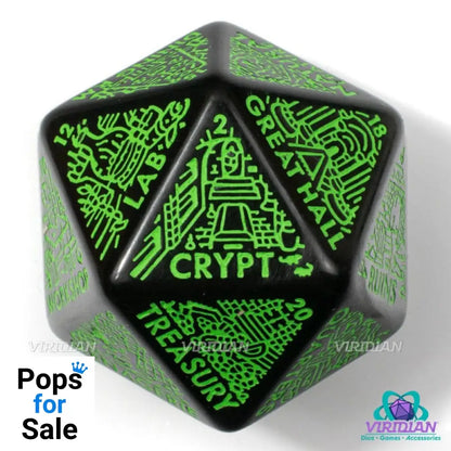 Viridian Jumbo Dice Dungeon Room Generator D20 Black