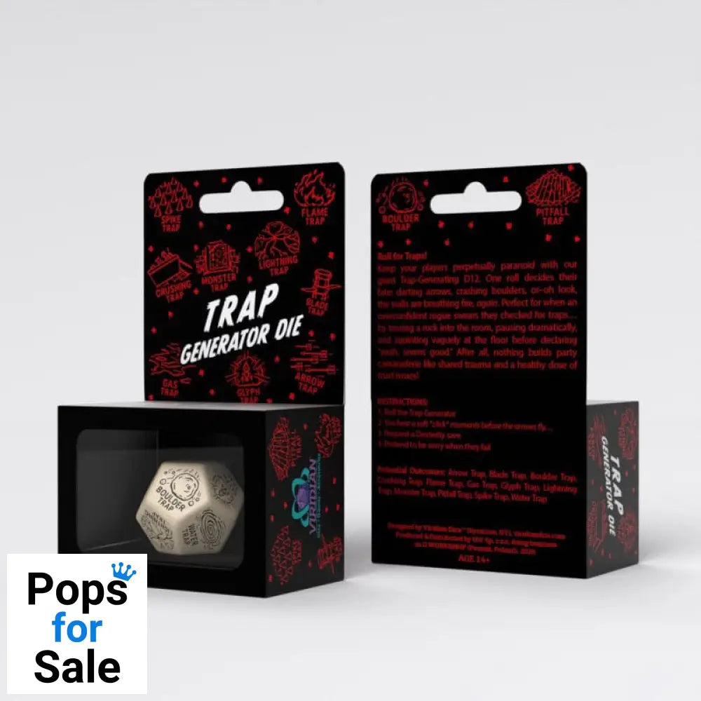 Viridian Jumbo Dice Trap Generator Die D12 Beige