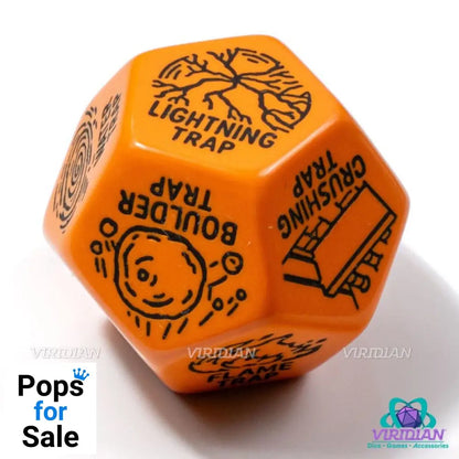 Viridian Jumbo Dice Trap Generator Die D12 Orange