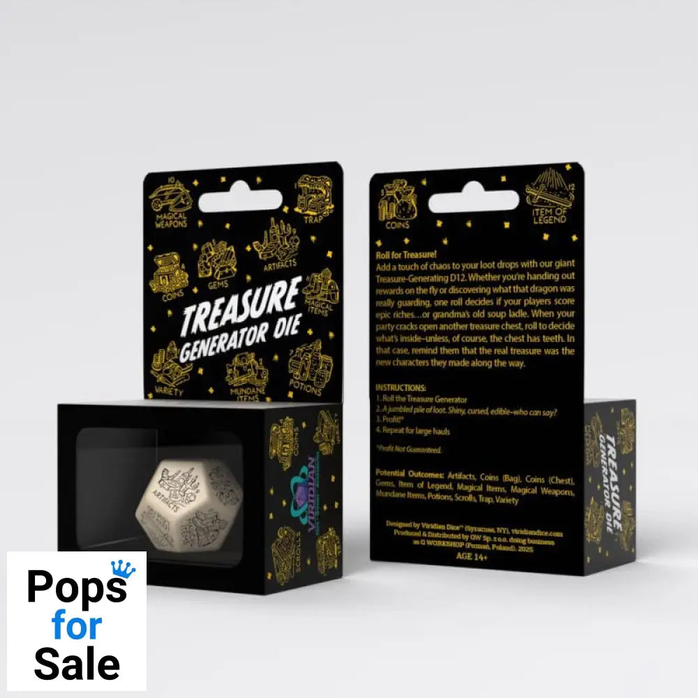 Viridian Jumbo Dice Treasure Generator Die D12 Beige