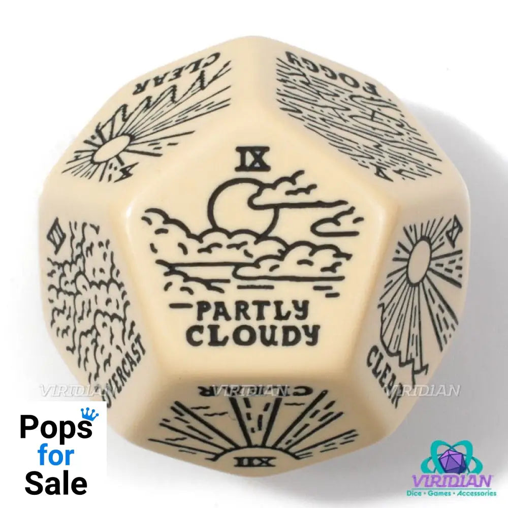 Viridian Jumbo Dice Weather Generator Die D12 Beige