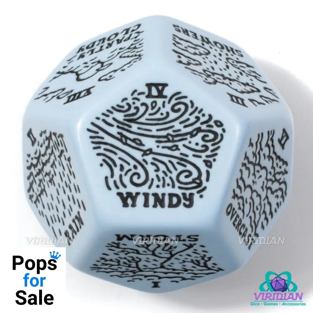 Viridian Jumbo Dice Weather Generator Die D12 Blue