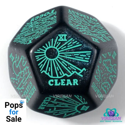 Viridian Jumbo Dice Weather Generator Die D12 Turquise