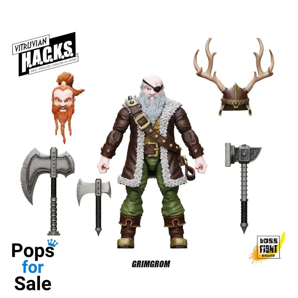 Vitruvian H.A.C.K.S. Action Figure Dwarf Mercenary Grimgrom