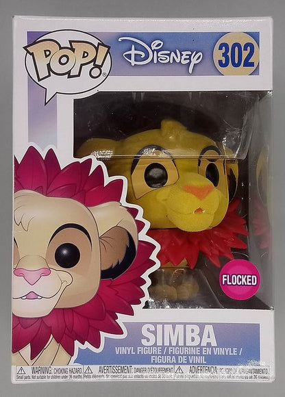 #302 Simba (Leaf Mane) - Flocked - Disney Lion King - Box Damaged Funko POP