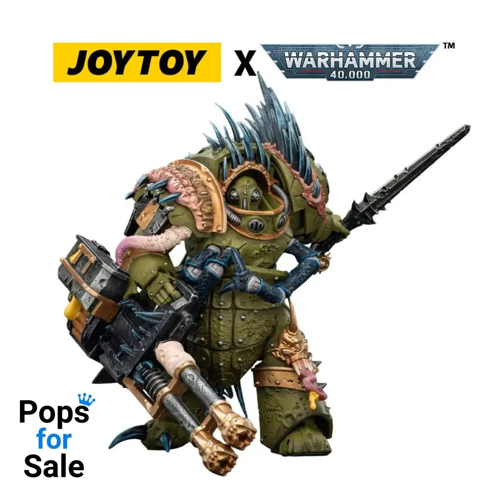 Warhammer 40,000 Action Figure Death Guard Blightlord Terminator 1 with Reaper Autocannon and Bubotic Blades 14 cm