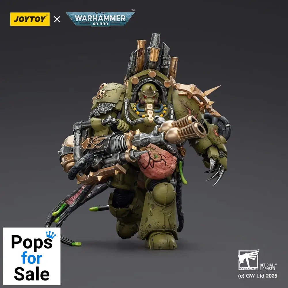 Warhammer 40,000 Action Figure Death Guard Lord of Virulence with Power Fist and Twin Plague Spewer 14 cm