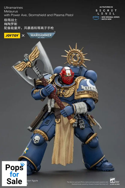 Warhammer 40,000 Action Figure Ultramarines Metaurus with Power Axe, Stormshield and Plasma Pistol 13 cm