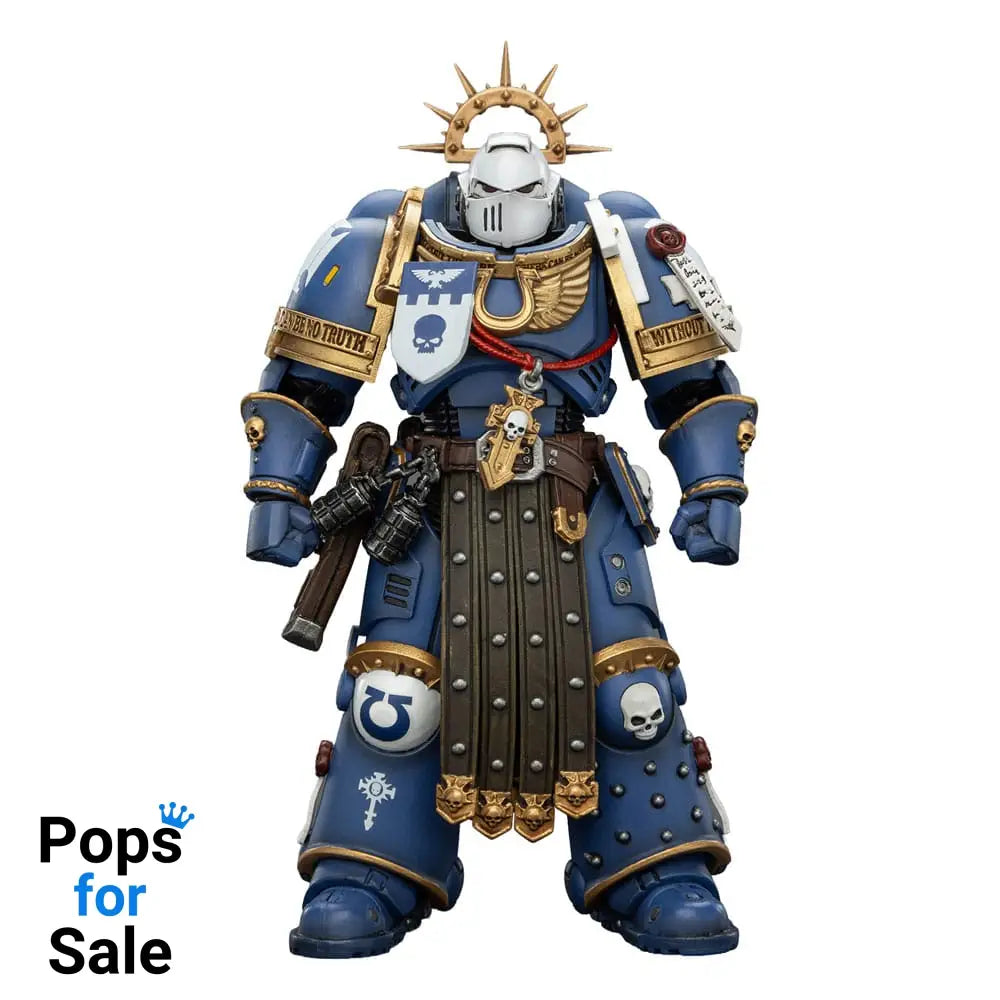 Warhammer 40,000 Action Figure Ultramarines Torvald with Power Sword, Stormshield and Bolt Pistol 13 cm