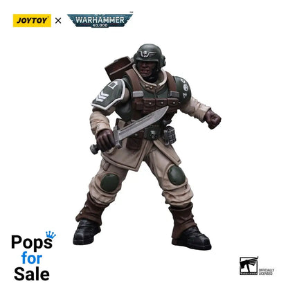 Warhammer 40k Action Figure 1/18 Astra Militarum Cadian Command Squad Veteran with Regimental Standard 12 cm Scale