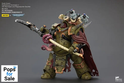 Warhammer 40k Action Figure 1/18 Death Guard Deathshroud Terminator 2 with Manreaper and Plaguespurter Gauntlet 14 cm