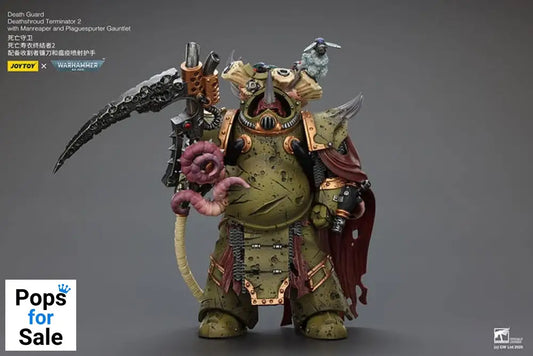 Warhammer 40k Action Figure 1/18 Death Guard Deathshroud Terminator 2 with Manreaper and Plaguespurter Gauntlet 14 cm