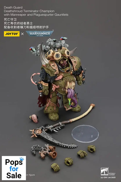 Warhammer 40k Action Figure 1/18 Death Guard Deathshroud Terminator Championwith Manreaper and Plaguespurter Gauntlets 14 cm