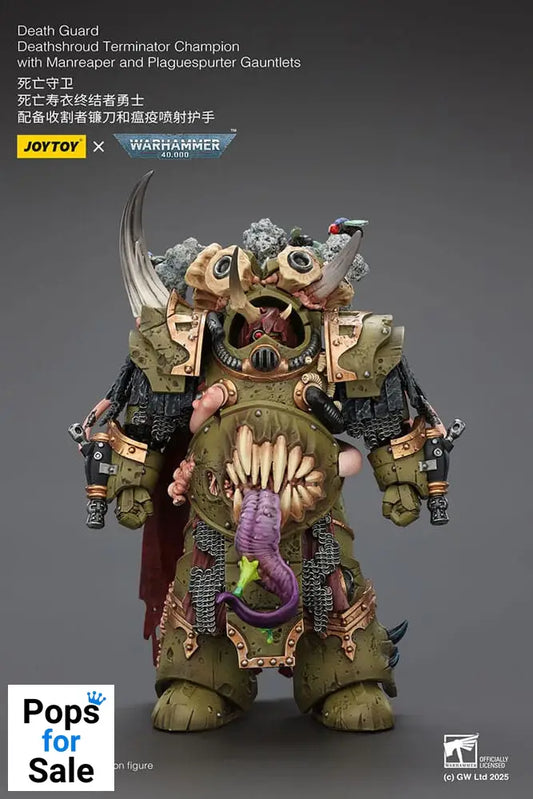 Warhammer 40k Action Figure 1/18 Death Guard Deathshroud Terminator Championwith Manreaper and Plaguespurter Gauntlets