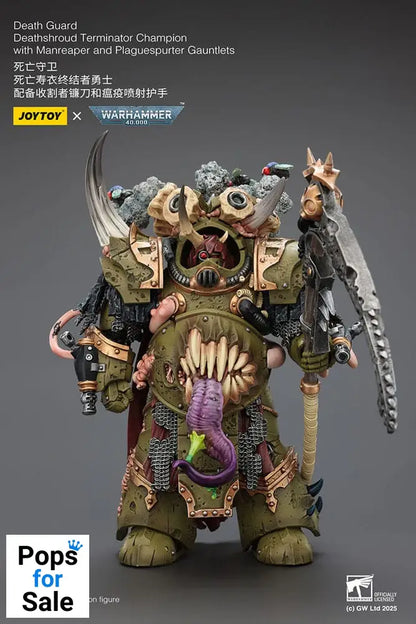 Warhammer 40k Action Figure 1/18 Death Guard Deathshroud Terminator Championwith Manreaper and Plaguespurter Gauntlets 14 cm