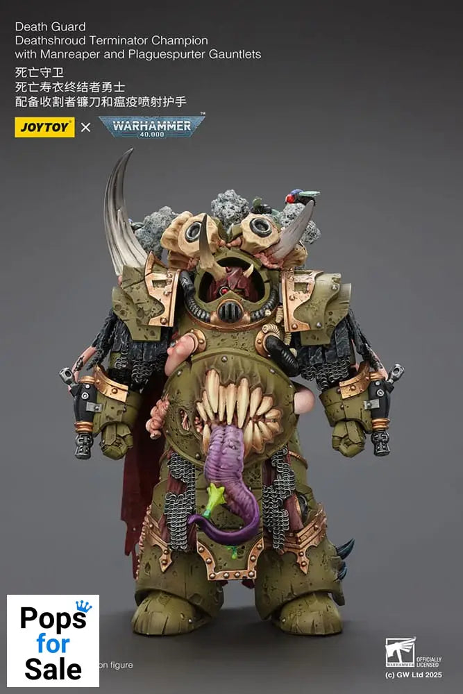 Warhammer 40k Action Figure 1/18 Death Guard Deathshroud Terminator Championwith Manreaper and Plaguespurter Gauntlets 14 cm