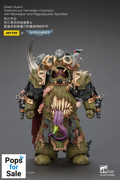 Warhammer 40k Action Figure 1/18 Death Guard Deathshroud Terminator Championwith Manreaper and Plaguespurter Gauntlets 14 cm