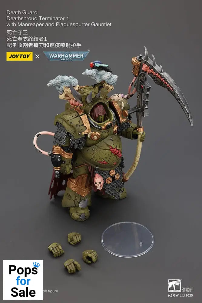 Warhammer 40k Action Figure 1/18 Death Guard Deathshroud Terminator 1 with Manreaper and Plaguespurter Gauntlet 14 cm