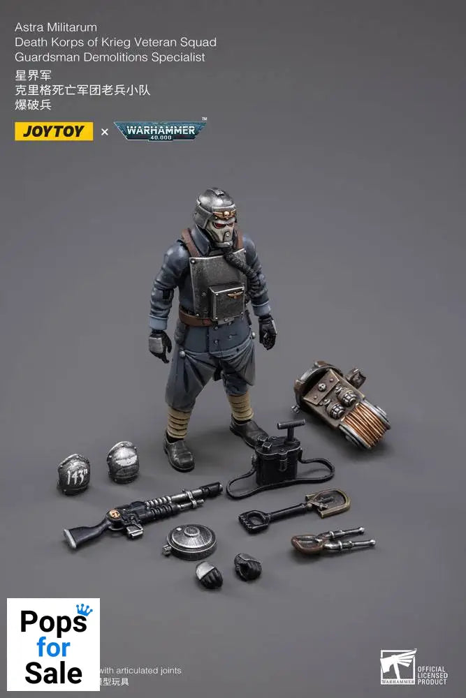 Warhammer 40k Action Figure 1/18 Death Korps of Krieg Veteran Squad Guardsman Demolitions Specialist 10 cm