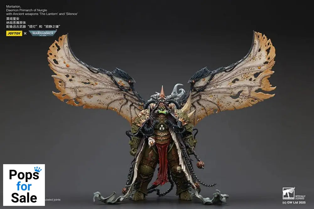 Warhammer 40k Action Figure 1/18 Mortarion Daemon Primarch of Nurgle with Ancient weapons The Lantern and Silence 21 cm