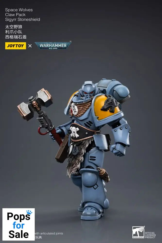Warhammer 40k Action Figure 1/18 Space Wolves Claw Pack Sigyrr Stoneshield 12 cm
