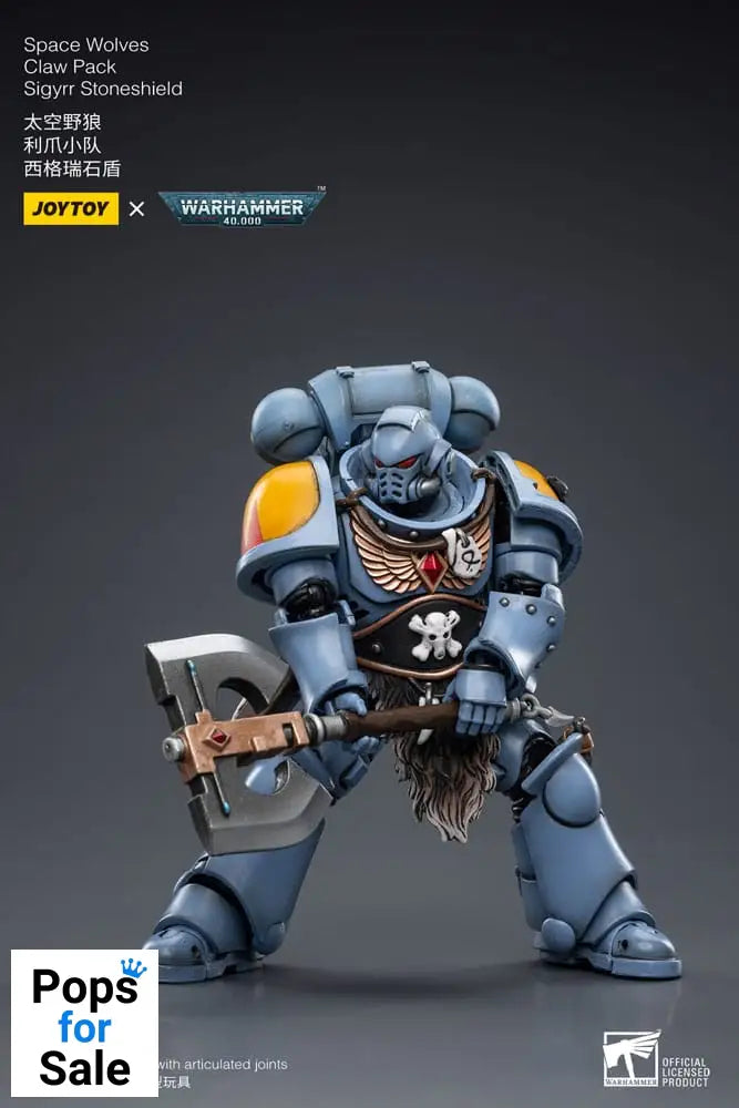 Warhammer 40k Action Figure 1/18 Space Wolves Claw Pack Sigyrr Stoneshield 12 cm Action figures