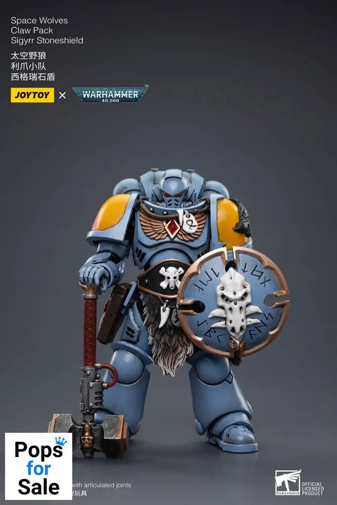 Warhammer 40k Action Figure 1/18 Space Wolves Claw Pack Sigyrr Stoneshield 12 cm