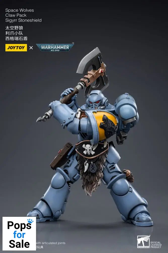 Warhammer 40k Action Figure 1/18 Space Wolves Claw Pack Sigyrr Stoneshield 12 cm Action figures