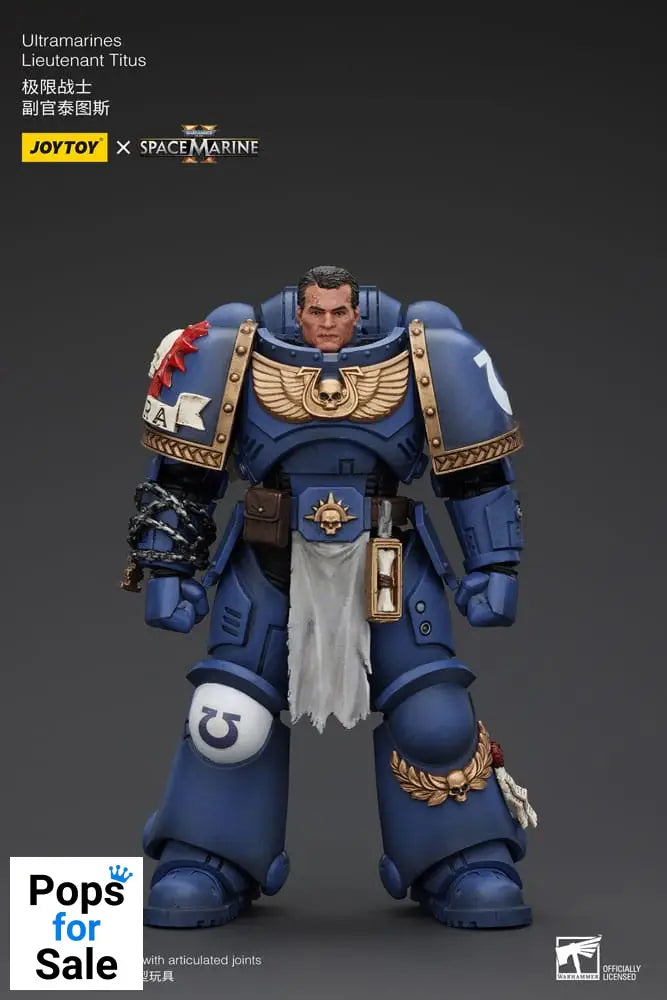 Warhammer 40k Action Figure 1/18 Uitramarines Lieutenant Titus 13 cm