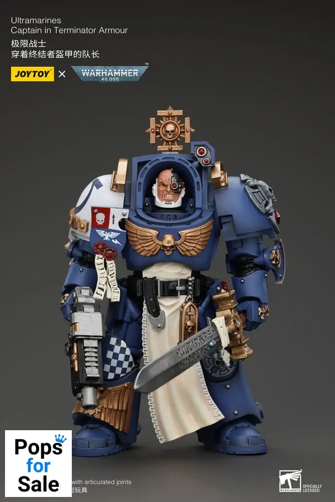 Warhammer 40k Action Figure 1/18 Ultramarines Captain In Terminator Armour 14 cm