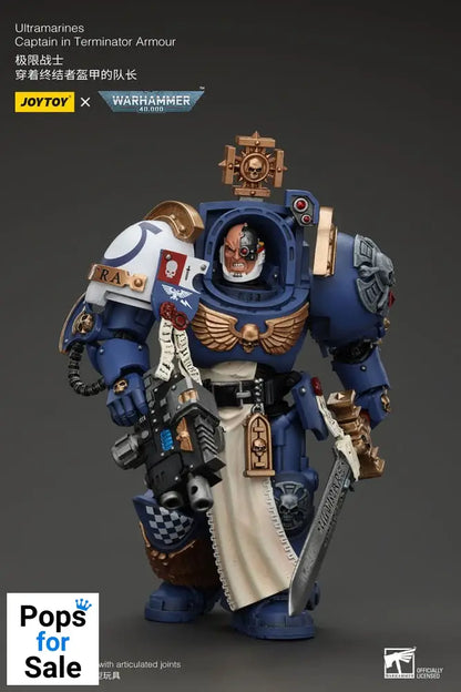 Warhammer 40k Action Figure 1/18 Ultramarines Captain In Terminator Armour 14 cm