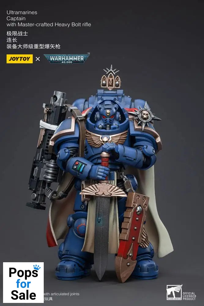 Warhammer 40k Action Figure 1/18 Ultramarines Captain with Master-Crafted Heavy Bolt Rifle 12 cm