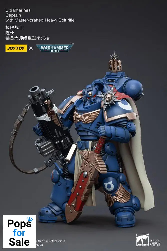 Warhammer 40k Action Figure 1/18 Ultramarines Captain with Master-Crafted Heavy Bolt Rifle 12 cm