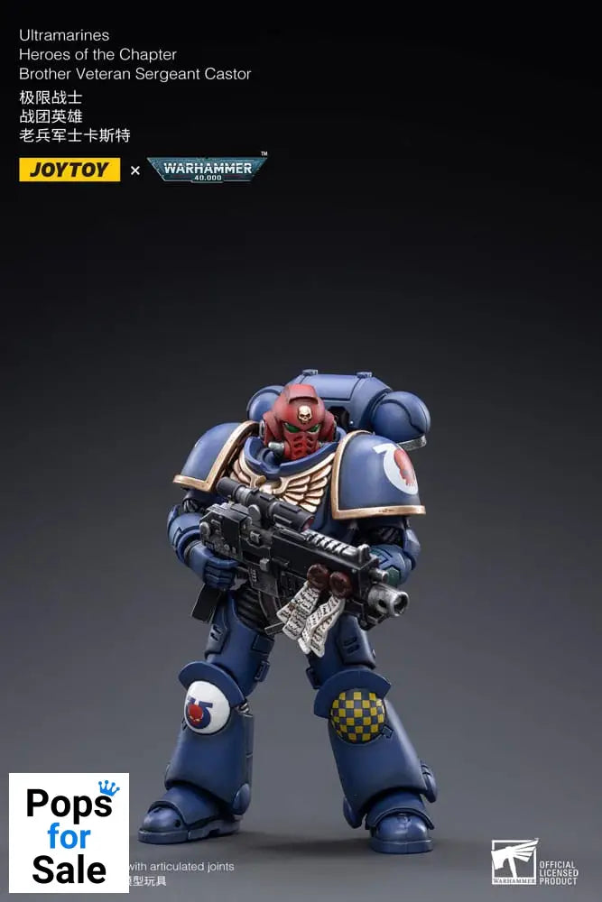 Warhammer 40k Action Figure 1/18 Ultramarines Heroes of the Chapter Brother Veteran Sergeant Castor 12 cm