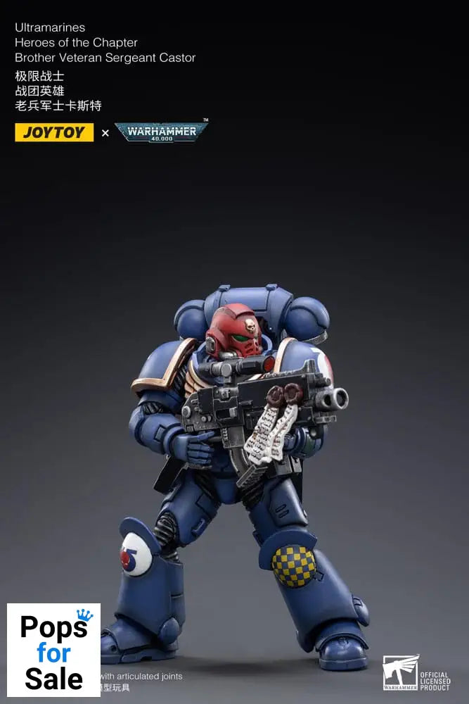 Warhammer 40k Action Figure 1/18 Ultramarines Heroes of the Chapter Brother Veteran Sergeant Castor 12 cm
