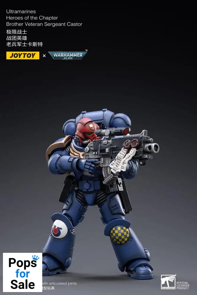 Warhammer 40k Action Figure 1/18 Ultramarines Heroes of the Chapter Brother Veteran Sergeant Castor 12 cm