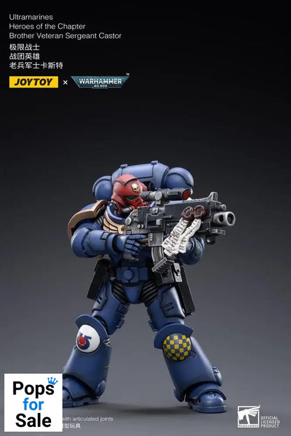 Warhammer 40k Action Figure 1/18 Ultramarines Heroes of the Chapter Brother Veteran Sergeant Castor 12 cm