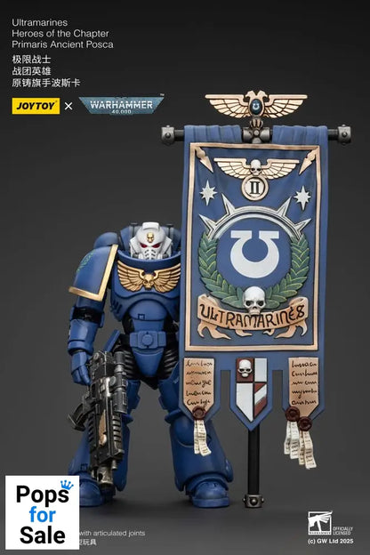 Warhammer 40k Action Figure 1/18 Ultramarines Heroes of the Chapter Primaris Ancient Posca 20 cm Action figures