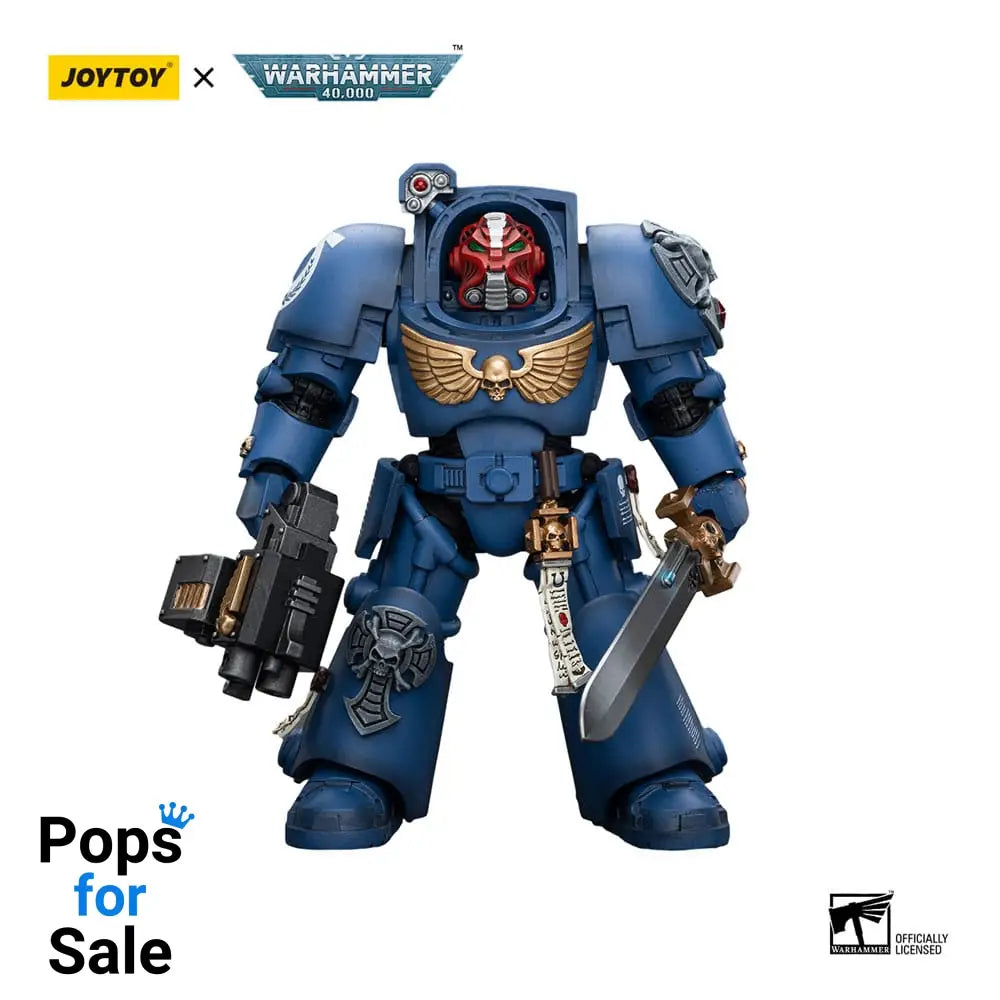 Warhammer 40k Action Figure 1/18 Ultramarines Terminator Squad Sergeant with Power Sword and Teleport Homer 12 cm