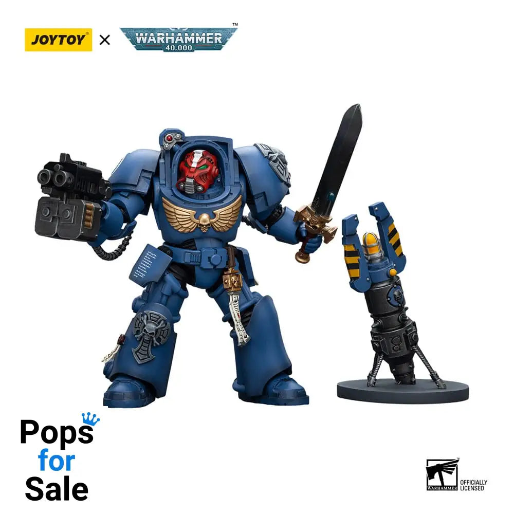 Warhammer 40k Action Figure 1/18 Ultramarines Terminator Squad Sergeant with Power Sword and Teleport Homer 12 cm