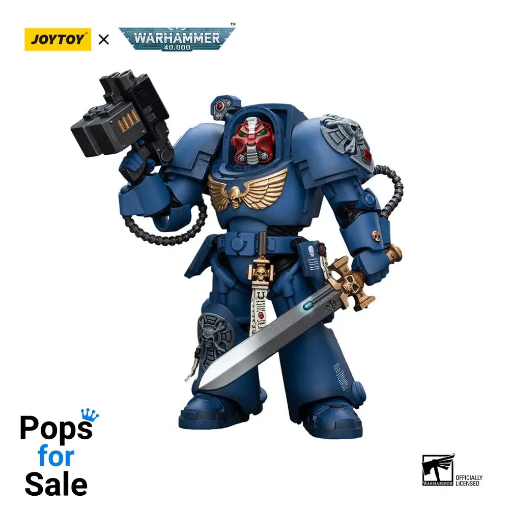 Warhammer 40k Action Figure 1/18 Ultramarines Terminator Squad Sergeant with Power Sword and Teleport Homer 12 cm