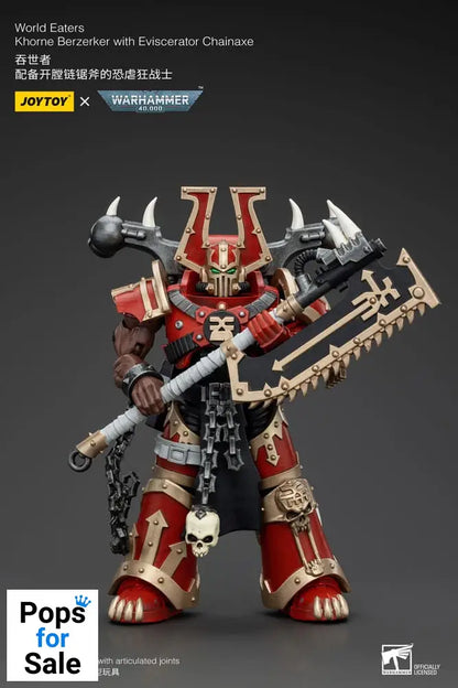 Warhammer 40k Action Figure 1/18 World Eaters Khorne Berzerker with Eviscerator Chainaxe 13 cm Action figures