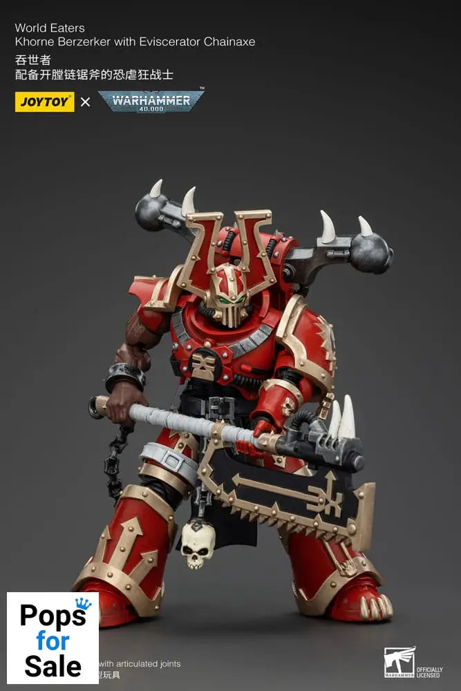 Warhammer 40k Action Figure 1/18 World Eaters Khorne Berzerker with Eviscerator Chainaxe 13 cm Action figures
