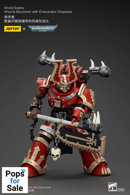 Warhammer 40k Action Figure 1/18 World Eaters Khorne Berzerker with Eviscerator Chainaxe 13 cm Action figures