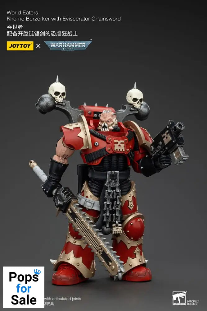 Warhammer 40k Action Figure 1/18 World Eaters Khorne Berzerker with Eviscerator Chainsword 13 cm