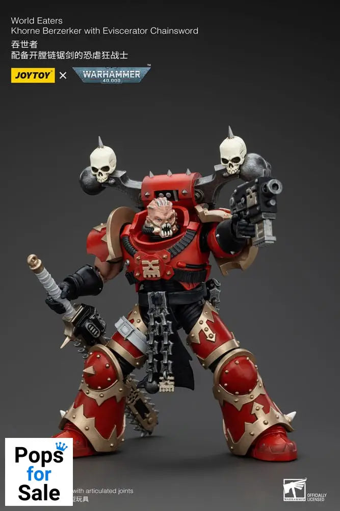 Warhammer 40k Action Figure 1/18 World Eaters Khorne Berzerker with Eviscerator Chainsword 13 cm