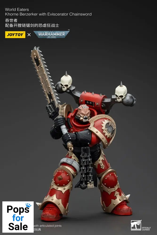 Warhammer 40k Action Figure 1/18 World Eaters Khorne Berzerker with Eviscerator Chainsword 13 cm Action figures