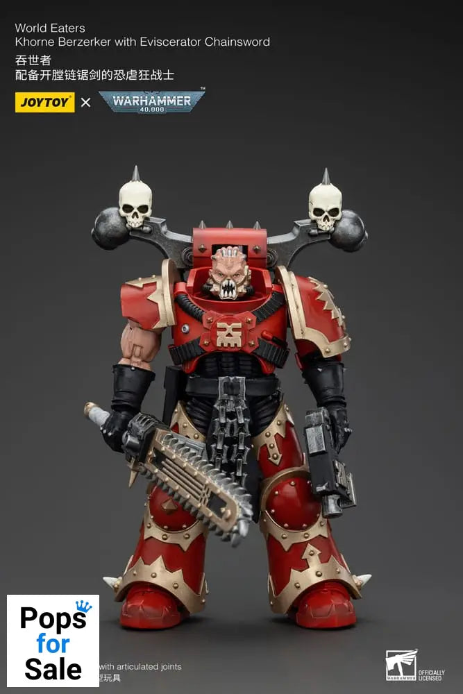 Warhammer 40k Action Figure 1/18 World Eaters Khorne Berzerker with Eviscerator Chainsword 13 cm