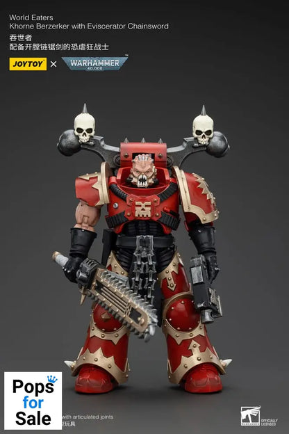 Warhammer 40k Action Figure 1/18 World Eaters Khorne Berzerker with Eviscerator Chainsword 13 cm
