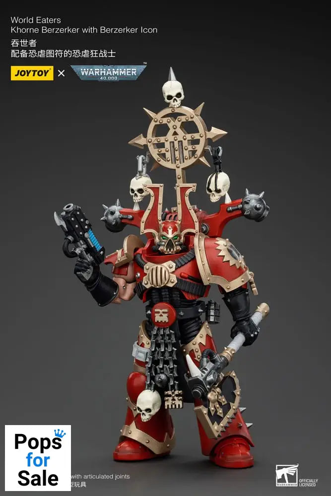 Warhammer 40k Action Figure 1/18 World Eaters Khorne Berzerker with Berzerker lcon 13 cm